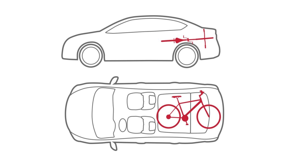 رسم توضيحي لتوفير مساحة للأشياء التي يصعُب وضعها في سيارة نيسان سنترا