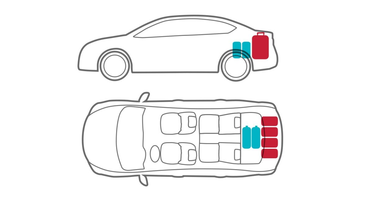 رسم توضيحي لصندوق الأمتعة  في سيارة نيسان سنترا