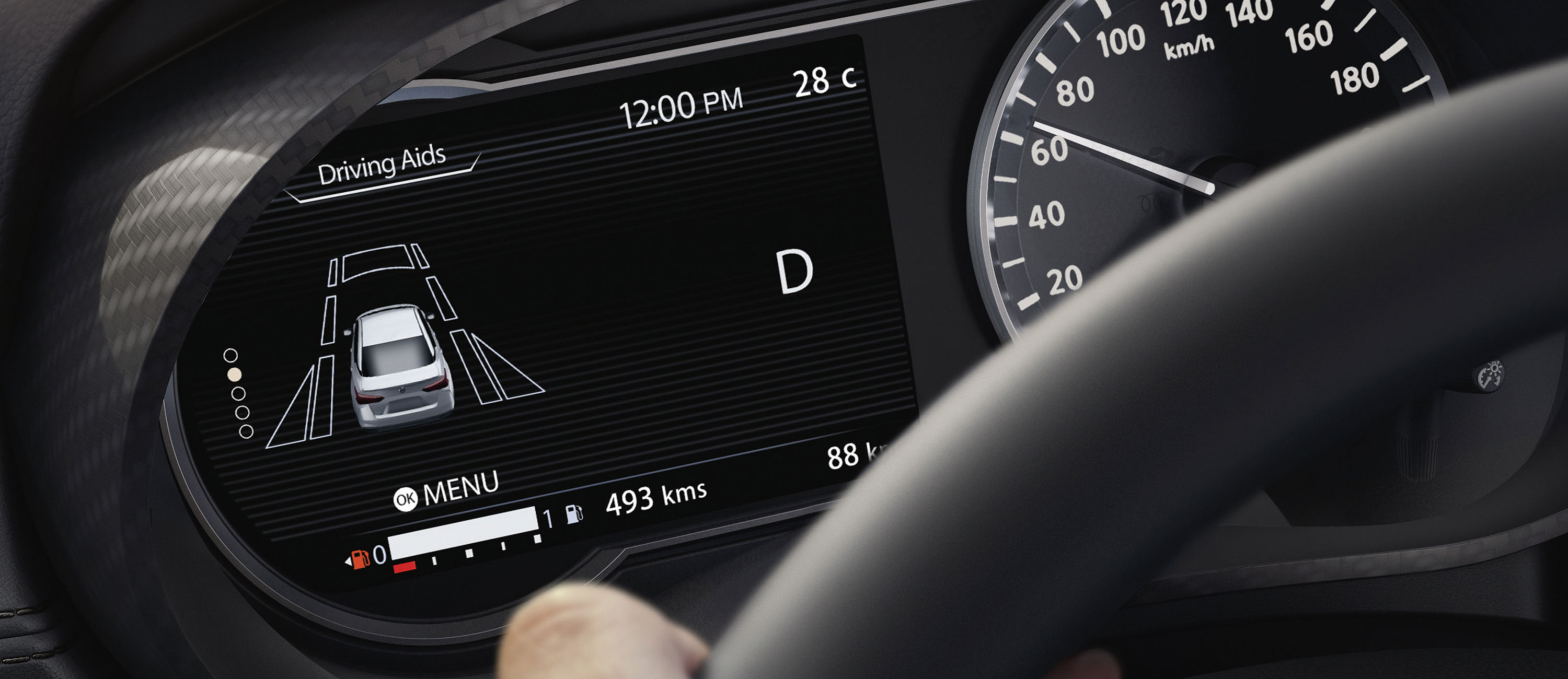 Nissan SUNNY Advanced Drive Assist Display showing tire pressure