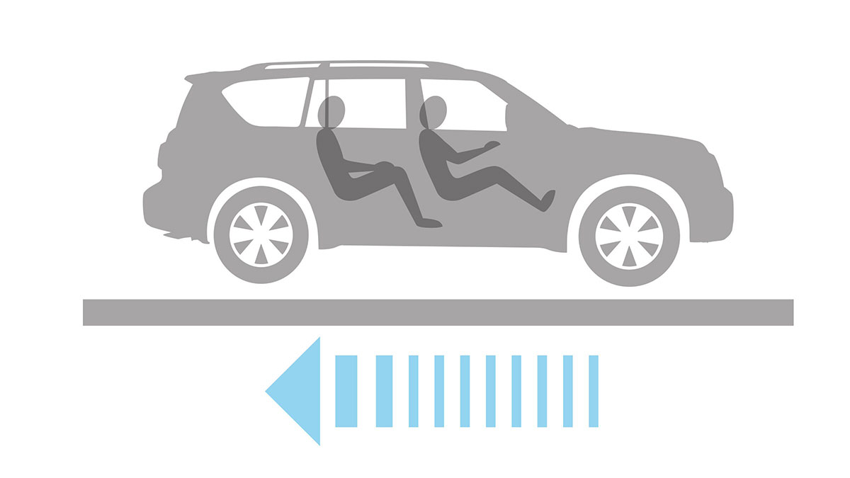رسم توضيحي لنظام تعزيز الفرملة في سيارة نيسان باترول