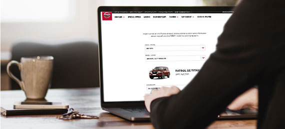 Nissan customer ordering a car online